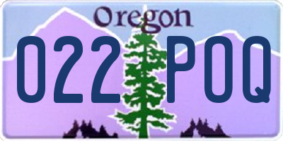 OR license plate 022POQ