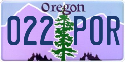OR license plate 022POR