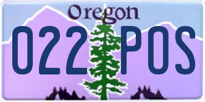 OR license plate 022POS
