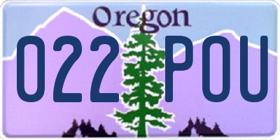 OR license plate 022POU