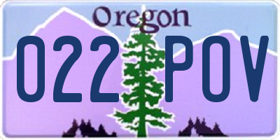 OR license plate 022POV