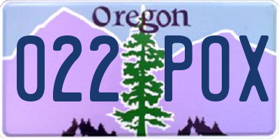 OR license plate 022POX