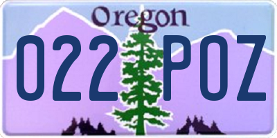 OR license plate 022POZ