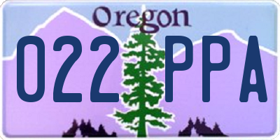 OR license plate 022PPA