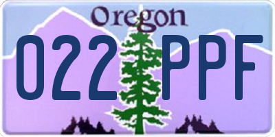OR license plate 022PPF
