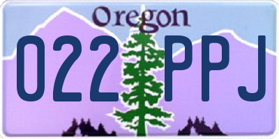 OR license plate 022PPJ