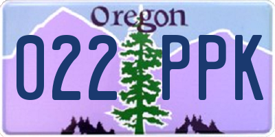 OR license plate 022PPK