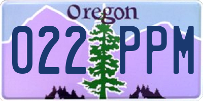 OR license plate 022PPM
