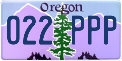 OR license plate 022PPP