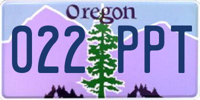 OR license plate 022PPT