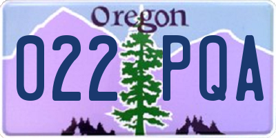 OR license plate 022PQA