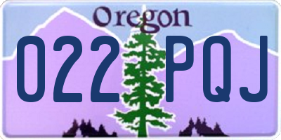 OR license plate 022PQJ