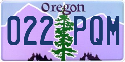 OR license plate 022PQM