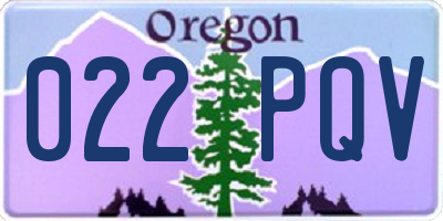 OR license plate 022PQV