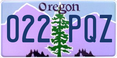 OR license plate 022PQZ