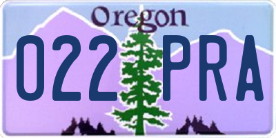 OR license plate 022PRA