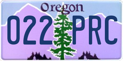 OR license plate 022PRC