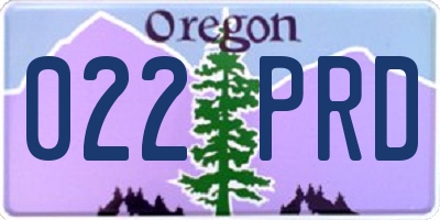 OR license plate 022PRD