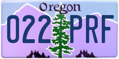 OR license plate 022PRF