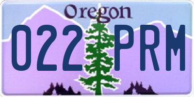 OR license plate 022PRM