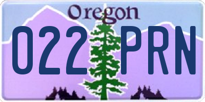 OR license plate 022PRN