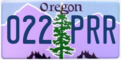 OR license plate 022PRR