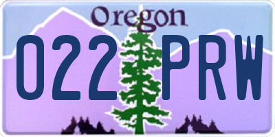 OR license plate 022PRW