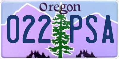 OR license plate 022PSA
