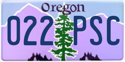 OR license plate 022PSC