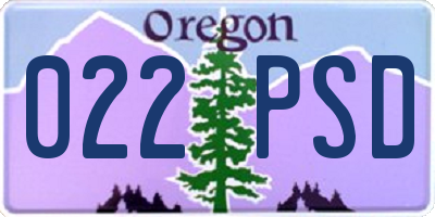OR license plate 022PSD