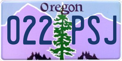 OR license plate 022PSJ