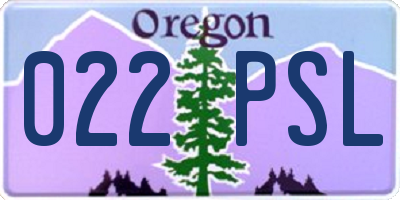 OR license plate 022PSL