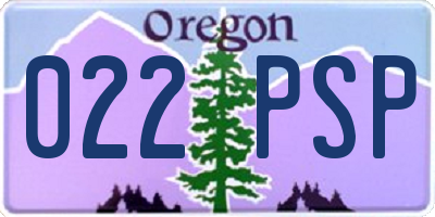 OR license plate 022PSP