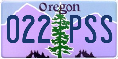 OR license plate 022PSS