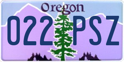 OR license plate 022PSZ