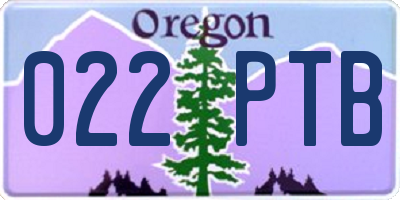OR license plate 022PTB