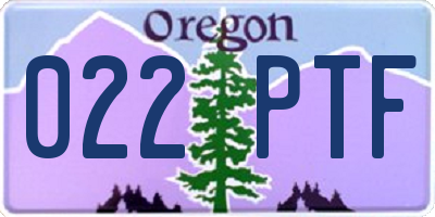 OR license plate 022PTF