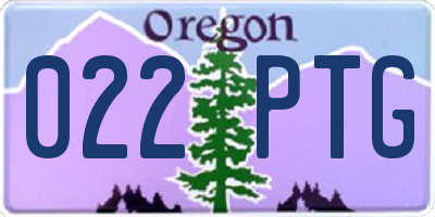 OR license plate 022PTG