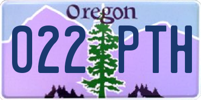 OR license plate 022PTH
