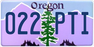 OR license plate 022PTI