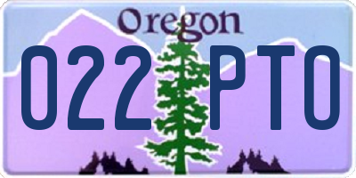 OR license plate 022PTO