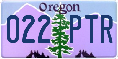 OR license plate 022PTR