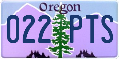 OR license plate 022PTS