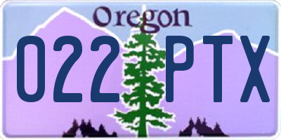 OR license plate 022PTX