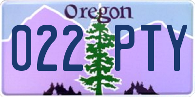 OR license plate 022PTY