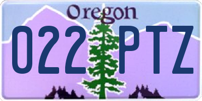 OR license plate 022PTZ