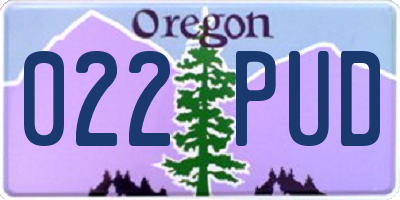 OR license plate 022PUD