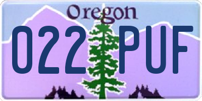 OR license plate 022PUF