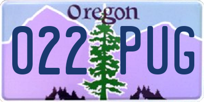OR license plate 022PUG