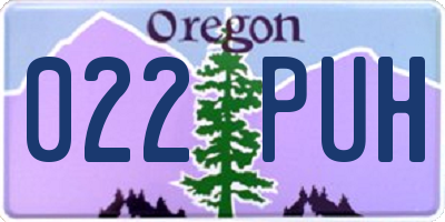OR license plate 022PUH